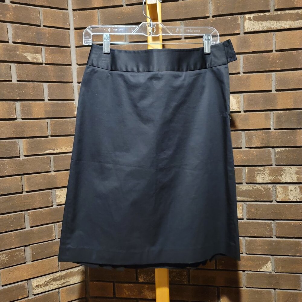 Ann Taylor Black Pleated Pencil Skirt Office Siren Career Wear - Size 4